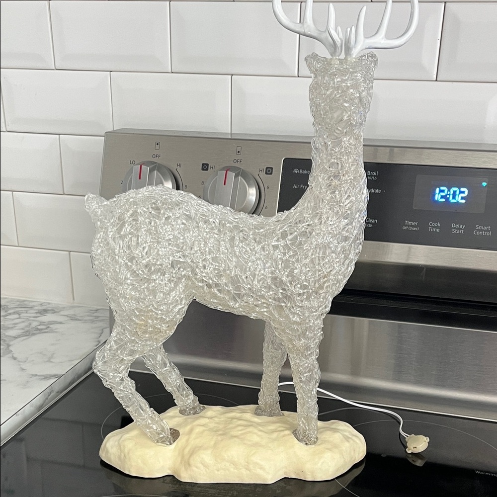 Clear Reindeer Light-Up Decoration
